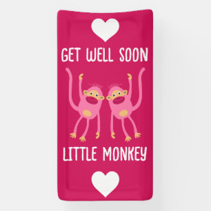 Get Well Soon Little Monkey Banner