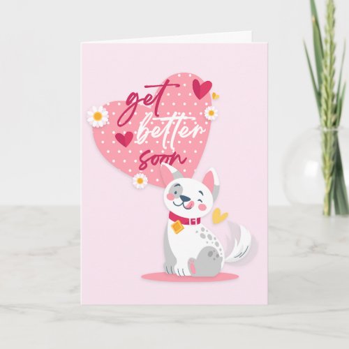 Get Well Soon Lovely Cartoon Cat Greeting Card