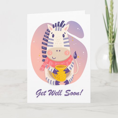 Get Well Soon Lovely Cartoon Giraffe Greeting Card