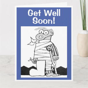 Ceramic Mug Man in Bandages with a Crutch Get Well Gift