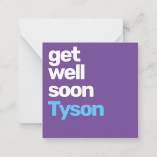 get well soon minimal simple purple modern CARD
