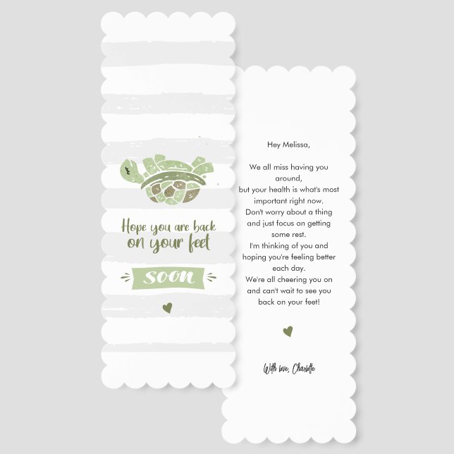 Get Well Soon Modern Custom Bookmarks (Front & Back)