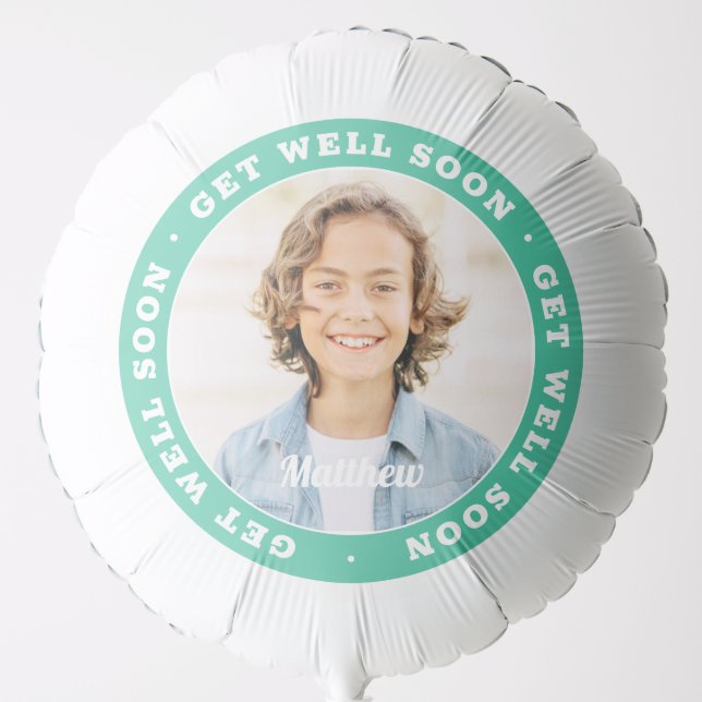 Get Well Soon Modern Simple Cute Custom Photo Balloon (Front)