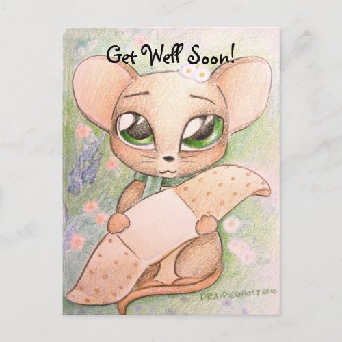 Get Well Soon Mouse postcard