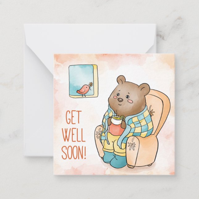Get Well Soon Note Card (Front)