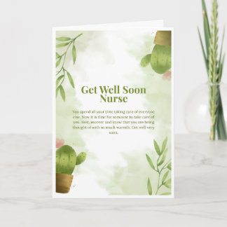 Get Well Soon Nurse Card — Nurse Get Well Card