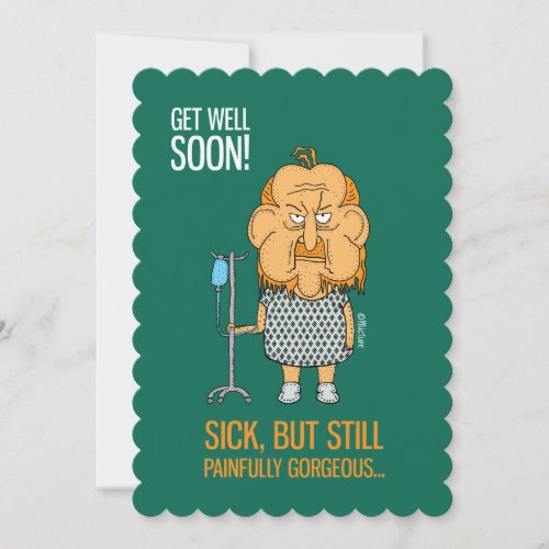 Get well soon _ old man with hospital gown card