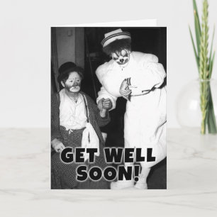 Get Well Soon! Otto Griebling Clown Greeting Card