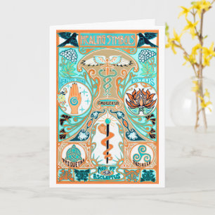 Get well soon pagan wiccan healing symbols card 