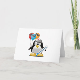Get well soon. Penguin Nurse. Card