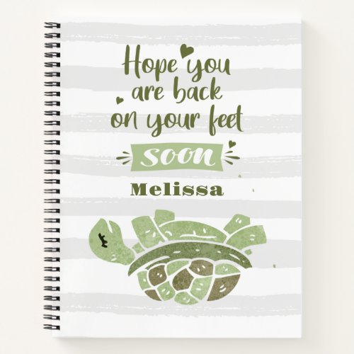 Get Well Soon Personalized Wishes Cute Nursing Notebook