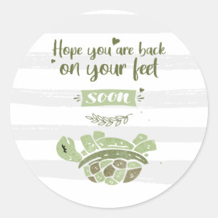 Get Well Soon Personalized Wishes Cute Sympathy Classic Round Sticker