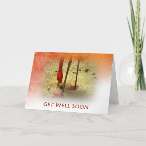 Get Well Soon Pink Flamingo Card