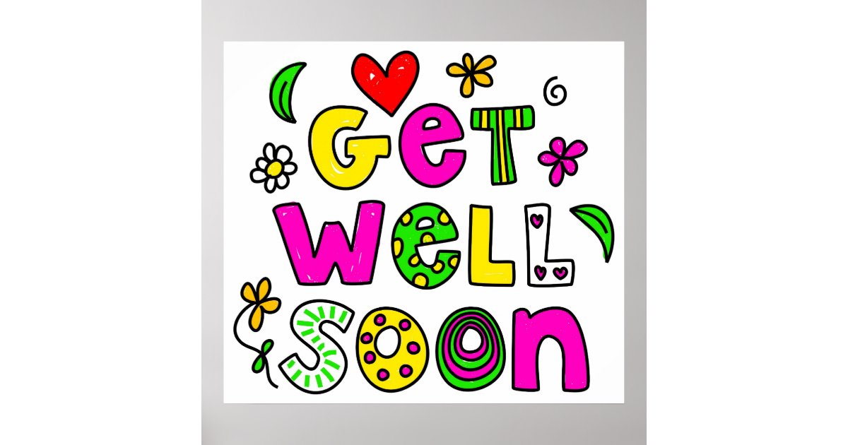 Get Well Soon Abstract Floral Watercolor Greeting Card PRINT