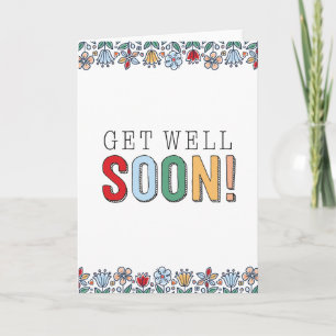 Get Well Soon Printable Card Pretty Floral