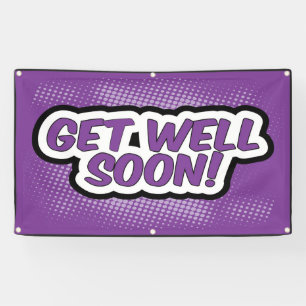 Get Well Soon purple Banner