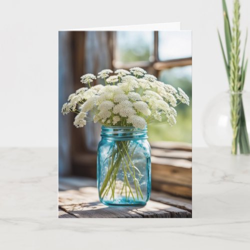 Get Well Soon Queen Annes Lace Bouquet Card