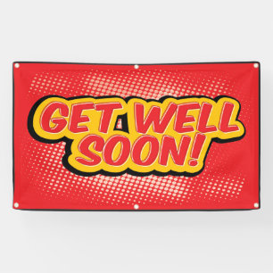 Get Well Soon red Banner