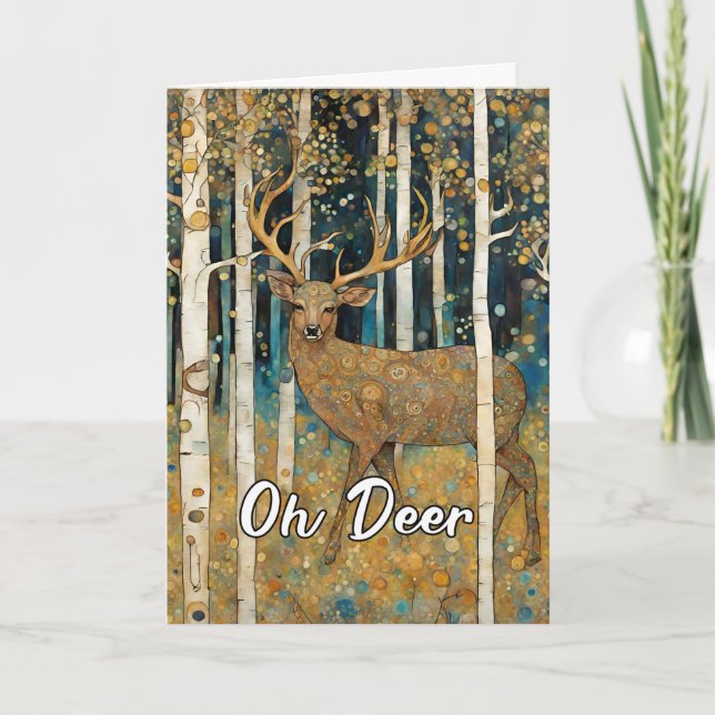 Get Well Soon Rustic Artistic Oh Deer Letterpress Thank You Card (Front)