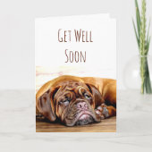 Get Well Soon Sad Dog Stay Pawsitive Cute Quote Card | Zazzle