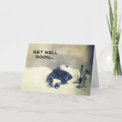 Get Well Soon Sick Cat Card