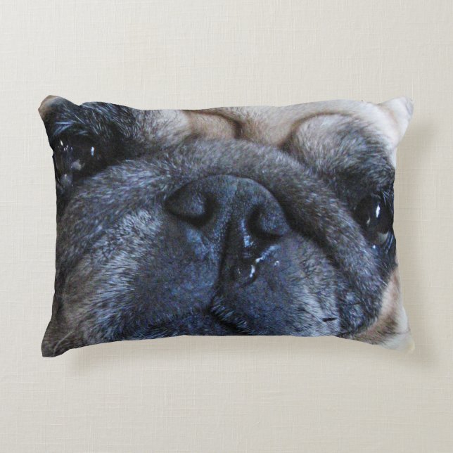 Get Well Soon Sick Pug Dog Accent Pillow (Front)