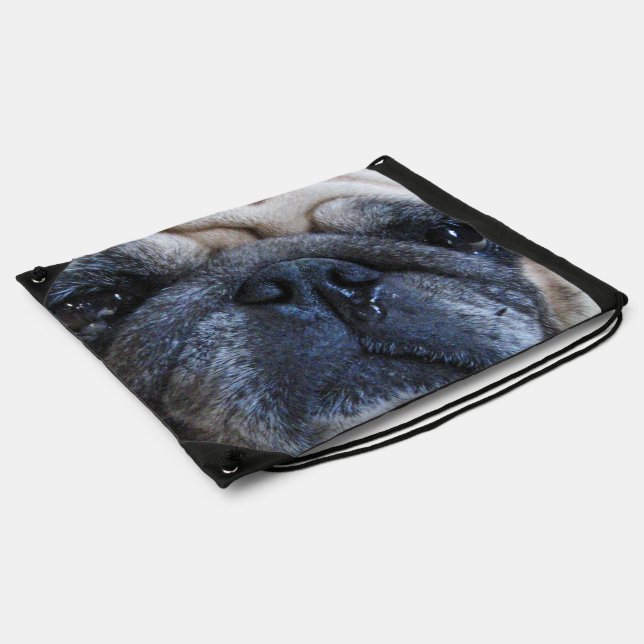 Get Well Soon Sick Pug Dog Drawstring Bag (Side)