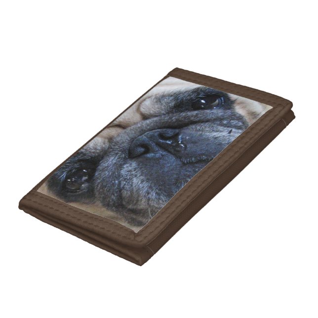 Get Well Soon Sick Pug Dog Tri-fold Wallet (Bottom)