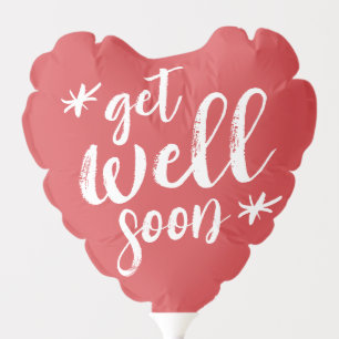 Get Well Soon Simple Modern Typography Balloon