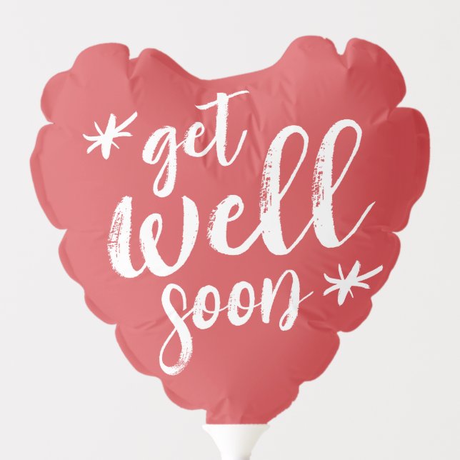 Get Well Soon Simple Modern Typography Balloon (Front)