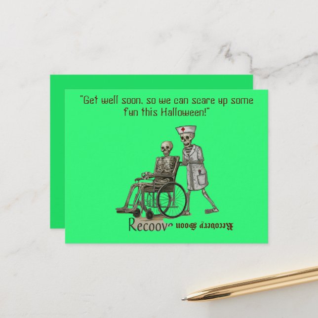 "Get well soon, so we can scare up some fun" Postcard (Front/Back In Situ)