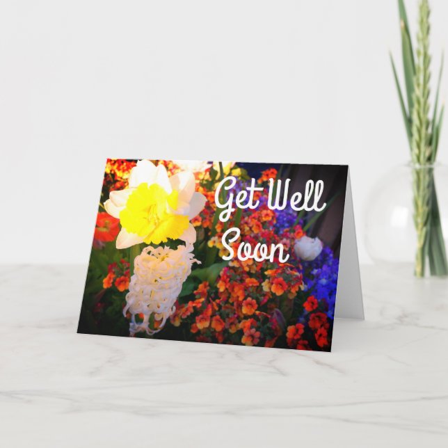 Get Well Soon Spring Flowers #2 Card (Front)