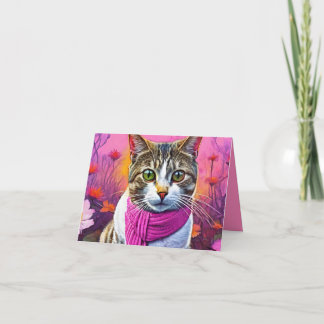 Get Well Soon – Spring Flu Recovery | Cozy Cat Note Card