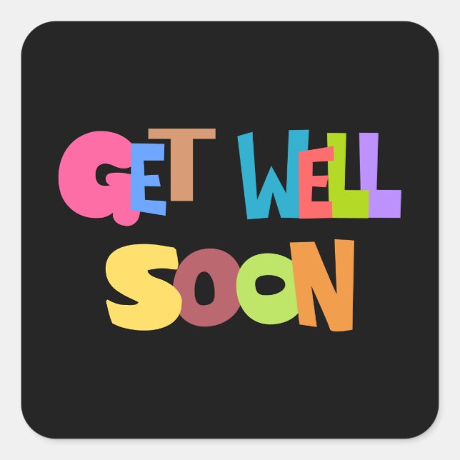 Get Well Soon Square Sticker (Front)