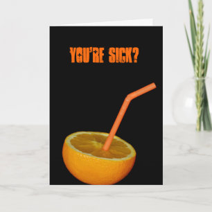 Get Well Soon Straw in Orange Card