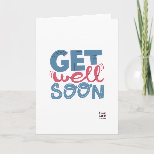 Get Well Soon - Stylish Font Card (Front)