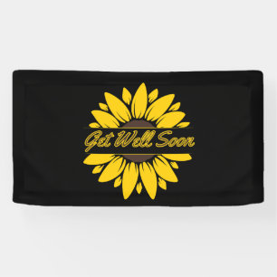 Get Well Soon Sunflower 1.6x3 Vinyl Banner