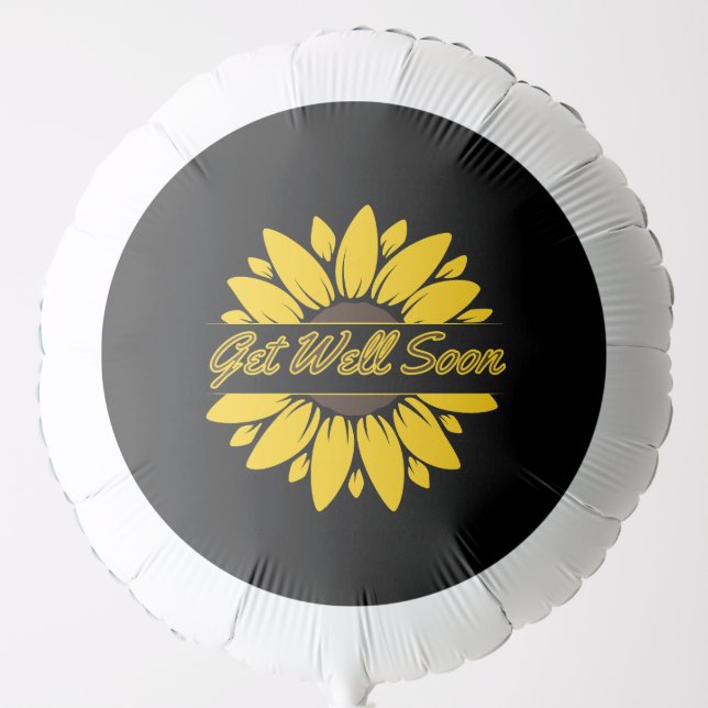Get Well Soon Sunflower Helium Balloon (Front)