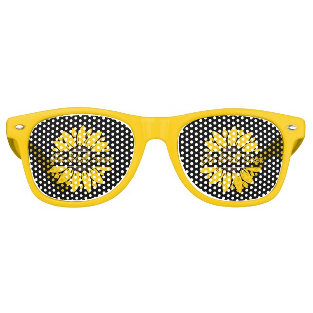 Get Well Soon Sunflower Party Retro Sunglasses (Front)