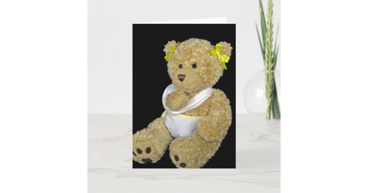 Cute Teddy Bear Bear Sick Get Well Card