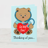 Get Well Soon - Watercolour Teddy Bear and Heart Greeting Card for Sale by  SimplySimpleOrg