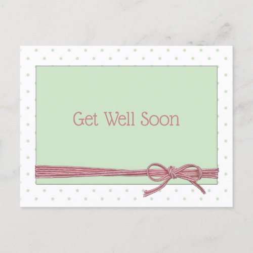 Get Well Soon Tied with a Bow Postcard
