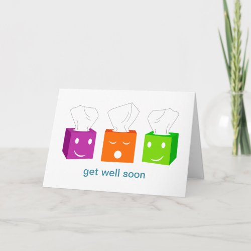 Get Well Soon Tissue Boxes Greeting Card