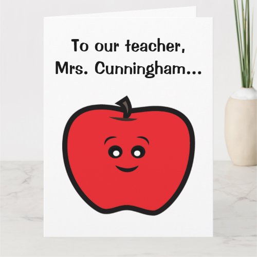 Get Well Soon to a Teacher from Class Apple Large Card