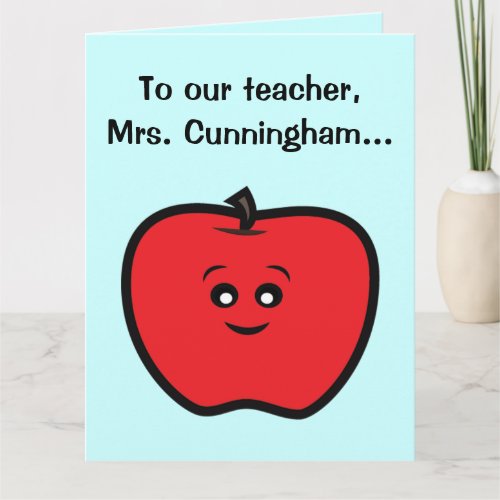 Get Well Soon to a Teacher from Class Apple Large Card