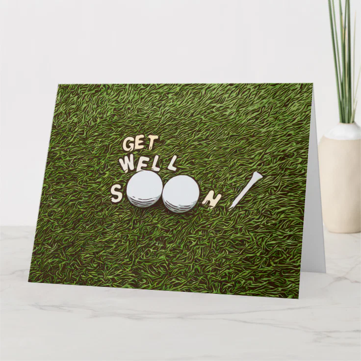 Get well soon to golfer with golf ball and tee card Zazzle