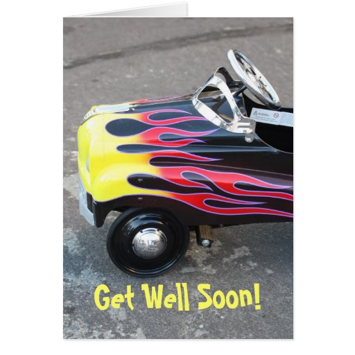 Get Well Soon Toy car greeting card | Zazzle