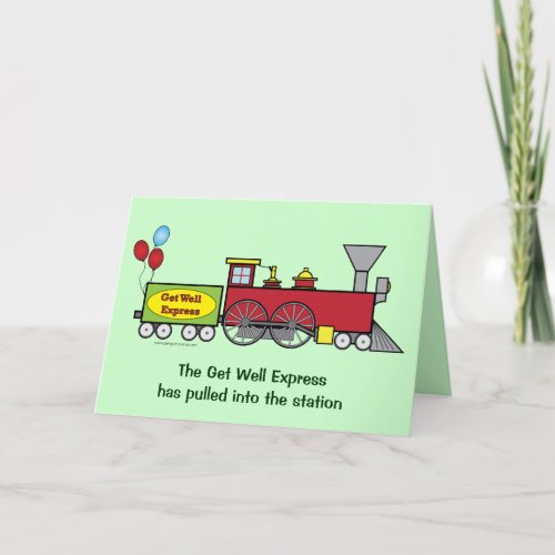 Get Well Soon Train Customizable Card