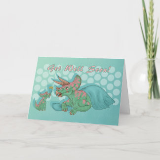 Get Well Soon Triceratops Card