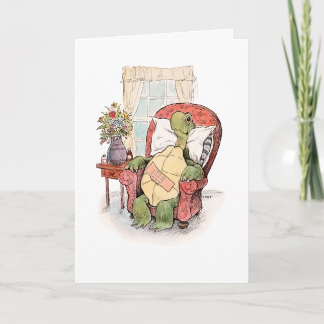 "Get well soon" Turtle Greeting Card (Front)